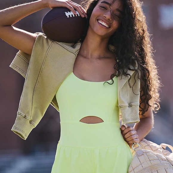 Free People Movement Righteous Runsie Lime Green - Picture 1 of 2